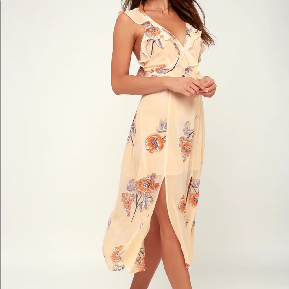 NWT astr the label peach floral print dress